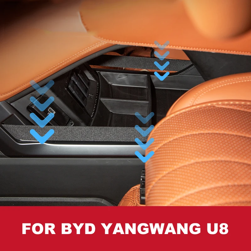 For Byd Yangwang U8 Car Styling Storage Box Under the Central Control Specialized Storage Tool Auto Modification Accessories