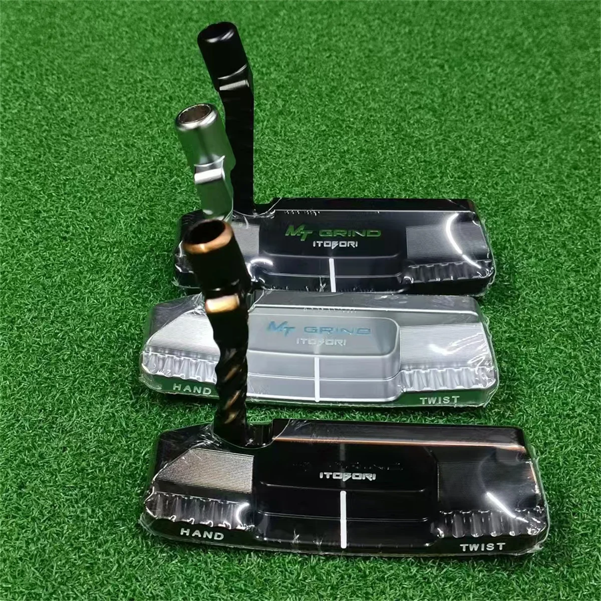 Golf Club Sliver and Black Straight Putter With Steel Shaft