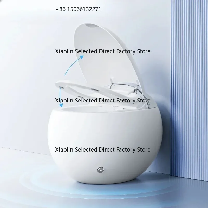 

One-Piece Toilet Egg-Shape Design White Foot Flush Remote Control Water Closet - Factory Direct Sales