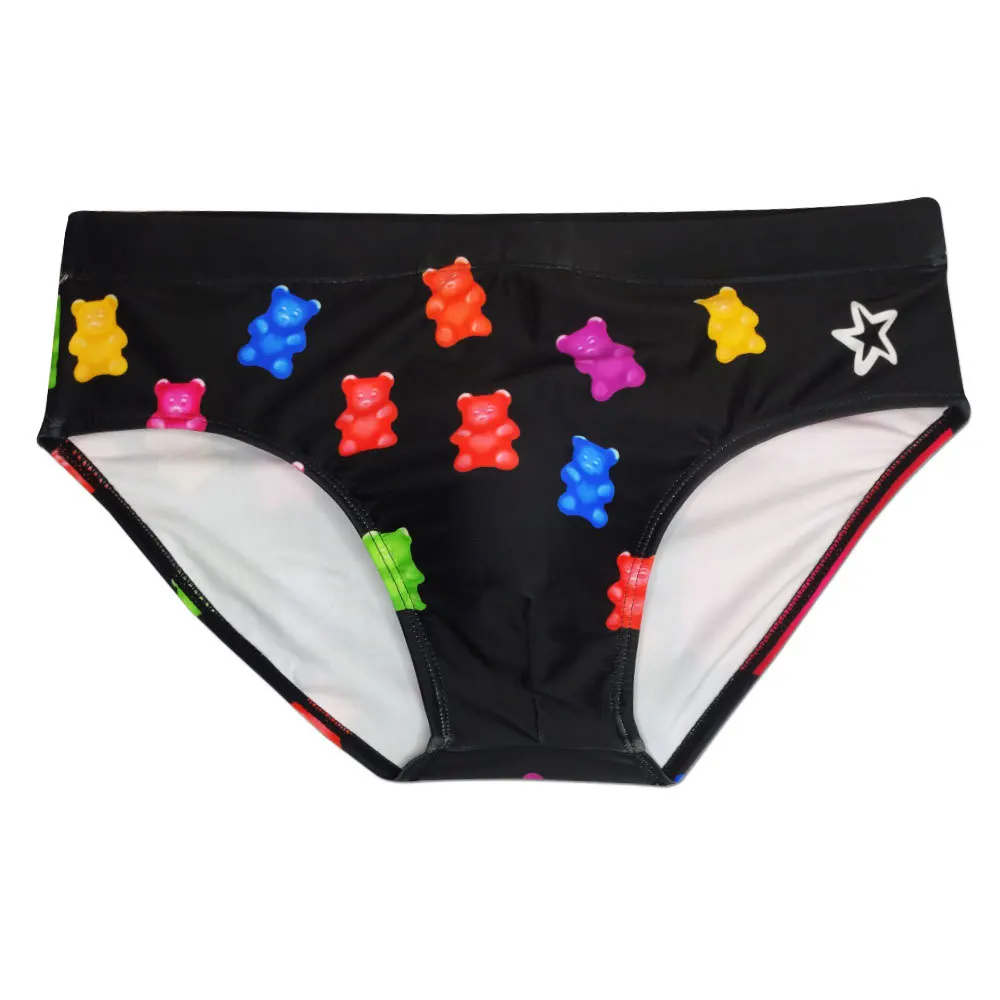 European and n men's cute triangle swimming trunks with cup three-dimensional fitness body building fashion briefs UXH311-1