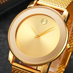 Ultra Thin Steel Watch Men's Brand Luxury Gold Classic Simple Watch for Men Women Waterproof Business Male Quartz Clock Watches