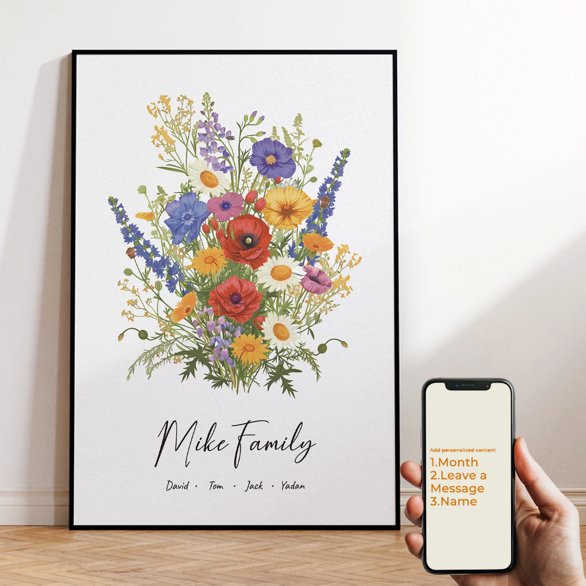

Custom Fresh Flower Leave A Message Wall Art Prints Canvas Painting Poster Picture For Living Bedroom Play Room Home Decor
