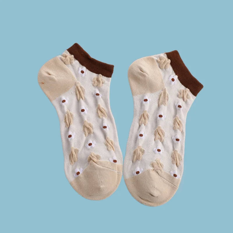 Chaussettes Courtes et Fines en Relief pour Femme, Bas Polyvalent, Bateau, Nouvelle Collection 5/10, 2024 Paires