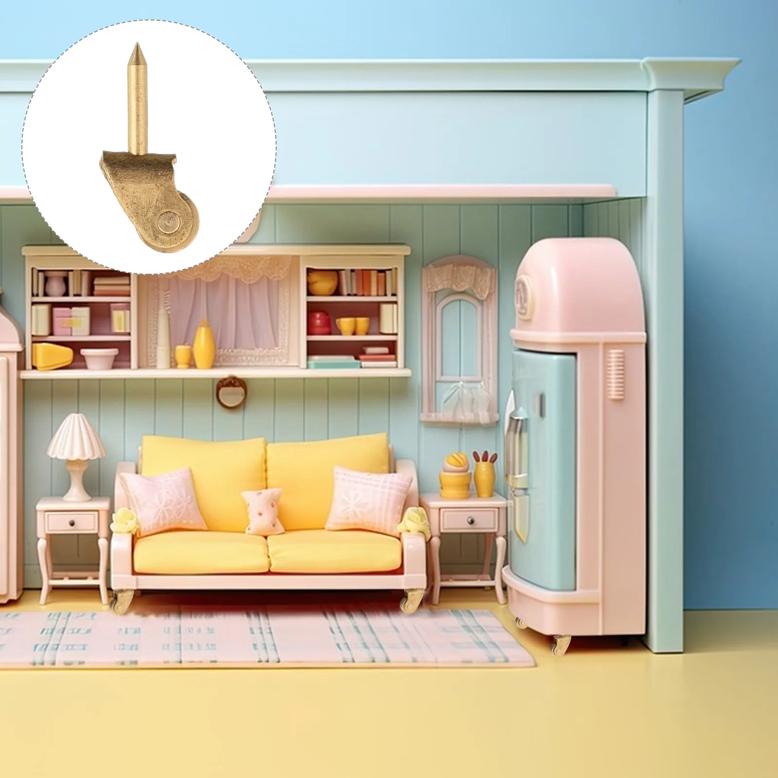 

10 шт. миниатюрных роликов для шкафов и мебели, колесики для кукольных домиков, столов и тумбочек