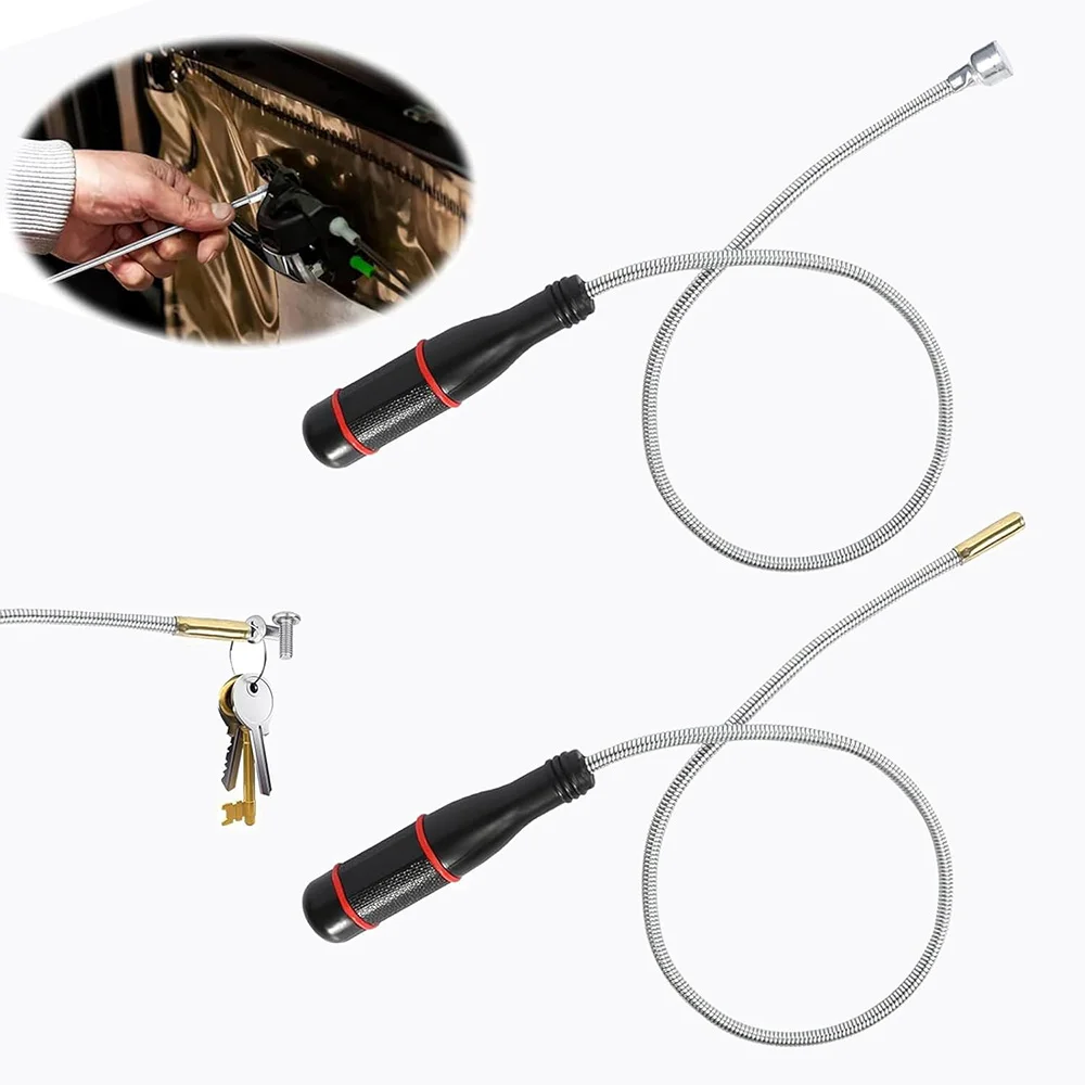 Flexible Magnetic Pickup Tool 7mm/13mm Head Bendable Pickup Stick Tool for Picking Up Metal Parts/Bolts/Screws/Nuts/Keys
