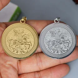 2Pcs/lot Dainty Saint George Pendant Charm For Necklace Bracelets Jewelry Crafts Making Handmade Stainless Steel Charm