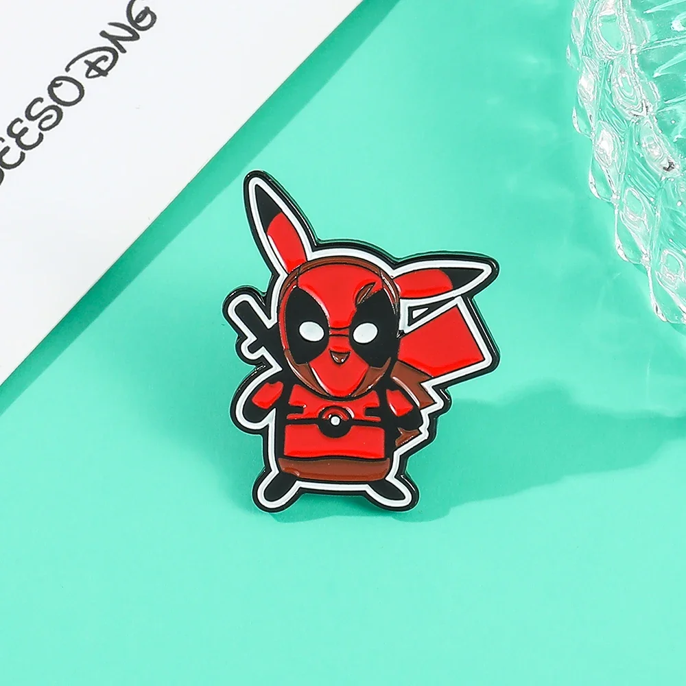 Super-hero Deadpools Brooch Cartoon Anime Badge Funny Movie Character Denim Clothing Pin Backpack Accessory Friend Gift