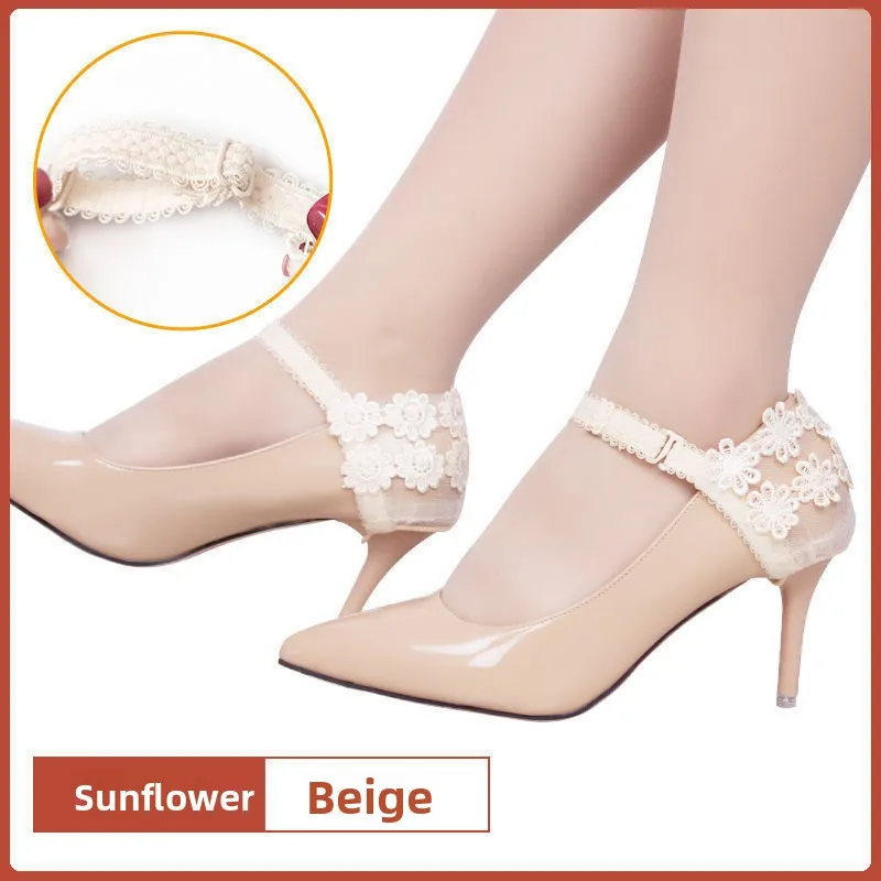 Elastic Adjustable High Heel Shoe Straps Anti Slip Fixing Shoelace Decor Bands for Women Pumps Daily Wear