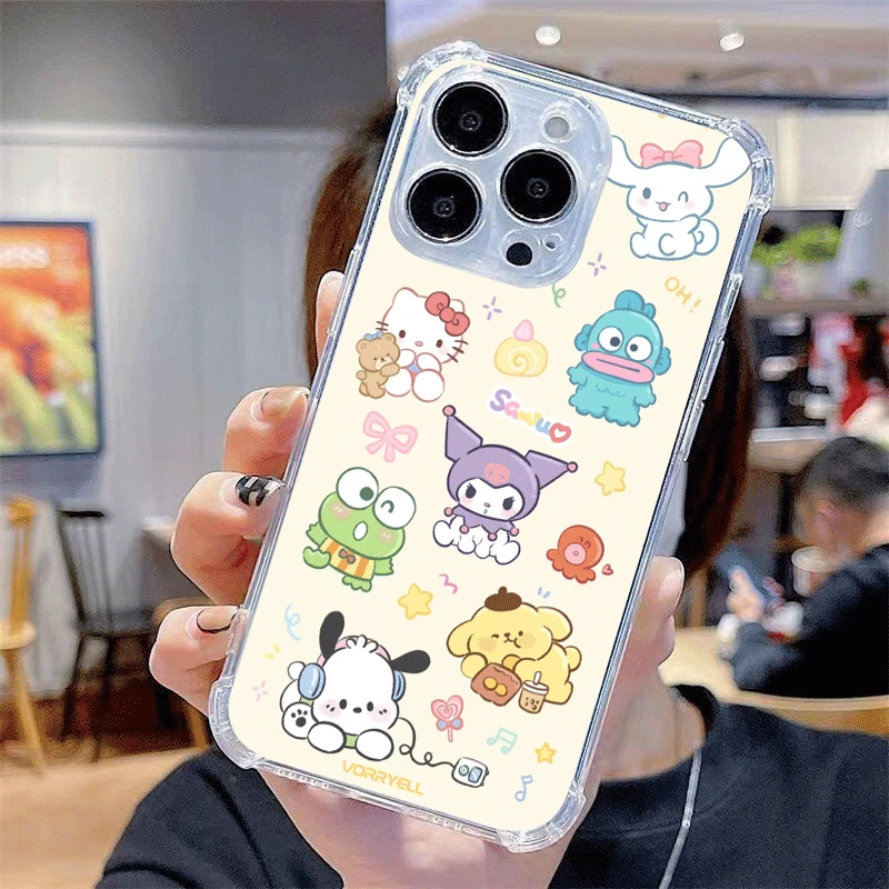 For IPhone 16 Pro Max 15 14 13 12 Mini 11 Pro X XR XS Max Cartoon Character Pattern Phone Casing image 3