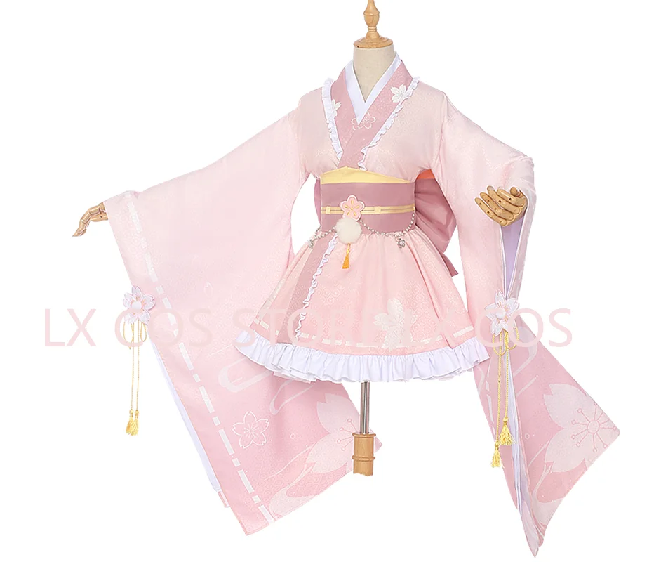 

Anime Uraraka Ochako Cosplay Costume Lovely Pink Kimono Uniform Litte Hero Anime Costumes Clothes Outfits