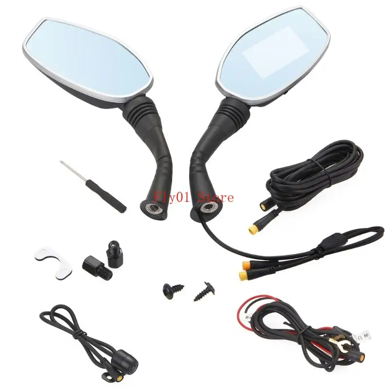 

3inch Screen Motorbike Rearview Mirror Driving Video Recorder Camera 1080P