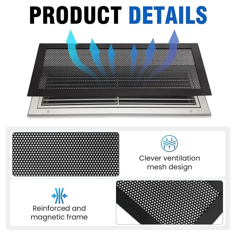 AAAN-PVC Grille Blocker 6PCS Magnetic Floor Vent Cover 5.5X12 Inch For Draft Control, HVAC Efficiency, And Home Decor - view 2