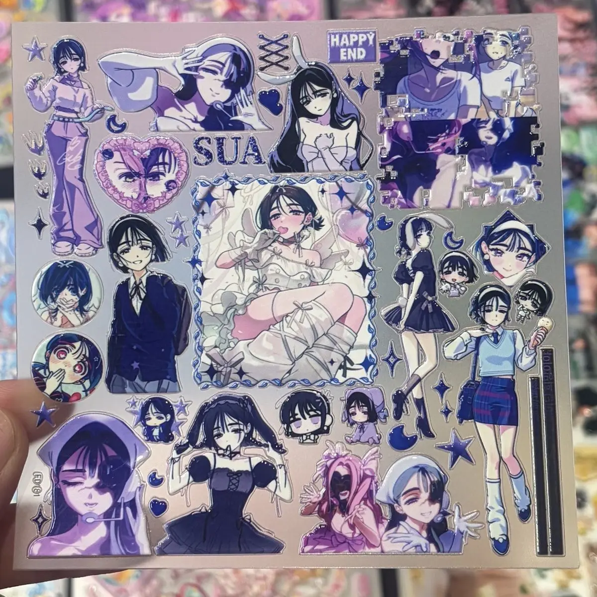 adesivo-em-relevo-alien-stage-ivan-till-sua-mizi-hyuna-luka-adesivo-de-anime-a-prova-d'Agua-material-escolar-decoracao-fofa-para-capa-de-laptop-e-telefone