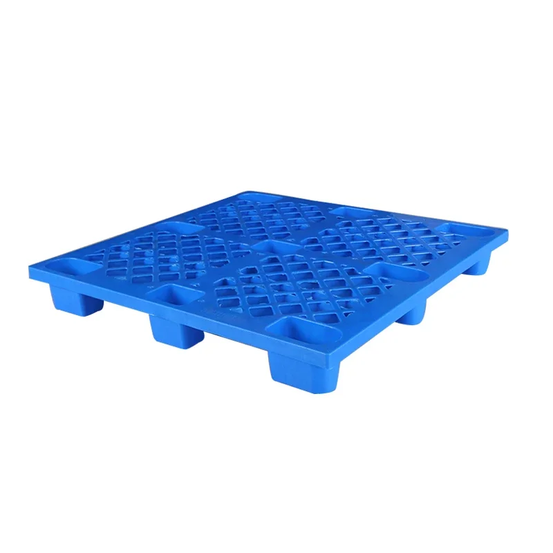 LIKU Cheap Price Light Duty 4-Way Nestable Recycled HDPE Grid 1100*1100*150MM Single-Sided 9 Legs Plastic Pallet