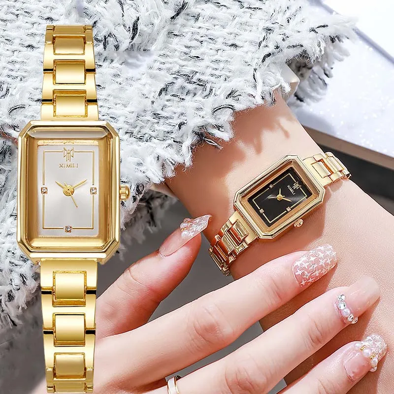 

Brand Women Quartz Watch Stainless Steel Strap Fashion Ladies Watch Luxury Gift Square Watches Dropshipping Relojes Para Mujer