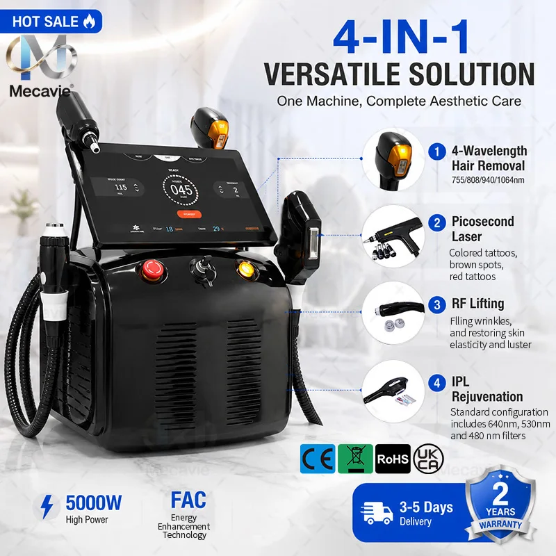 Professional Multi Application Beauty Console for Hair Removal Pigment Correction Photofacial RF Facial Tightening Equipment
