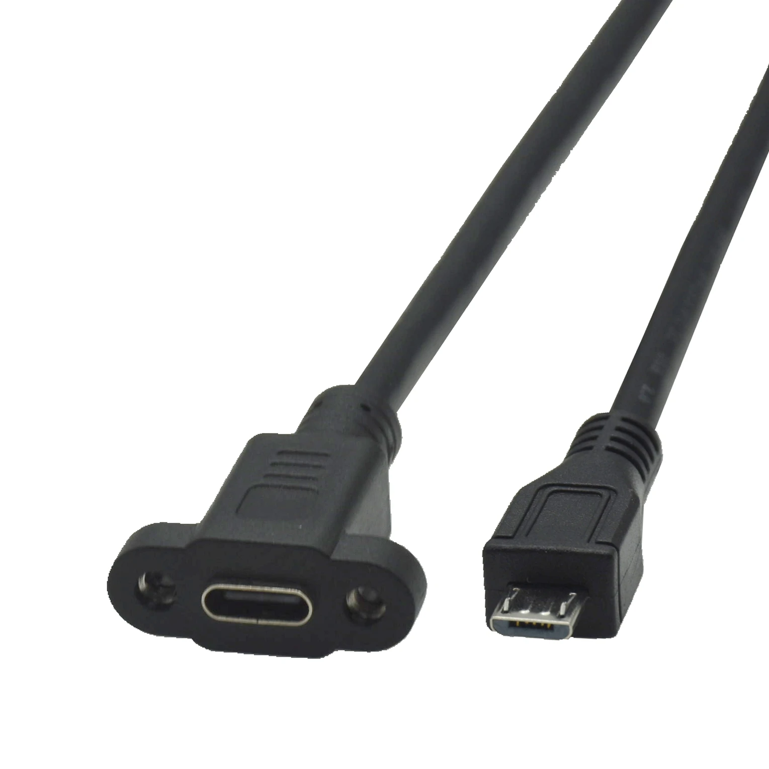 Micro Type C USB USB 2.0 Male Connector to Type-c Mini USB 5pin Female Extension Cable Pitch 17mm With Screws Panel Mount Hole