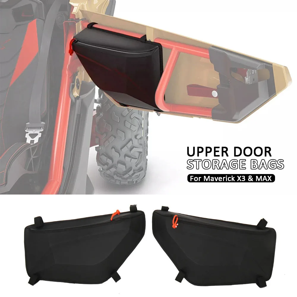 

UTV Accessories Side Storage Door Bag Upper Door Bags Organizer New Black For Can-Am Maverick X3 MAVERICK X3 MAX