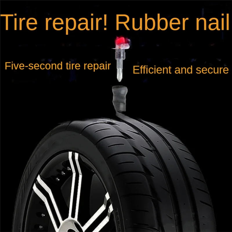 J1UL1N Tire Repair Glue Nails, Vacuum Tire Repair Screws, Quick Tool Self-Service Tire Repair Nails, Tire Repair Kits Durable (8