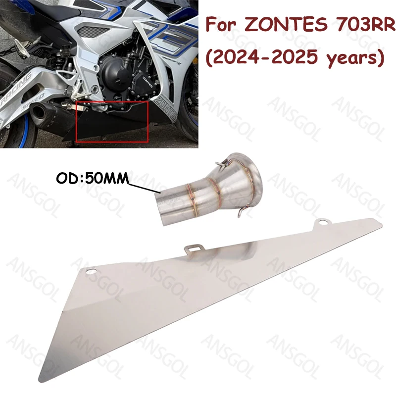 

Slip On For ZONTES 703RR 2024 2025 Motorcycle Escape Exhaust System 51mm Muffler Middle Link Pipe