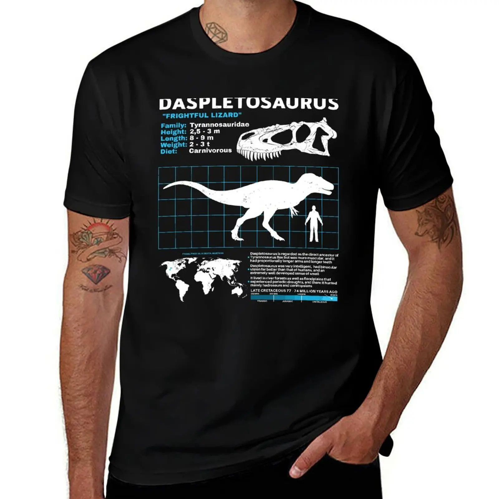 Daspletosaurus data sheet T-Shirt man t shirts cotton t shirt custom print mens graphic t shirts T-shirt