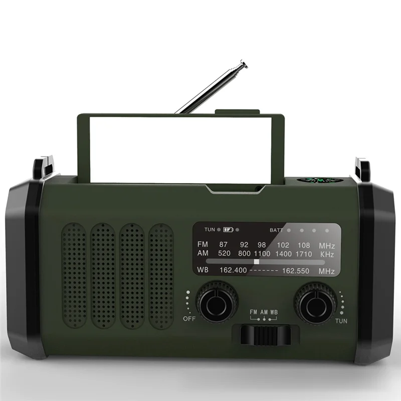 

JABS-Hand-Crank Radio Portable Flashlight Multifunctional Solar Charging Outdoor Emergency FM/AM/WB