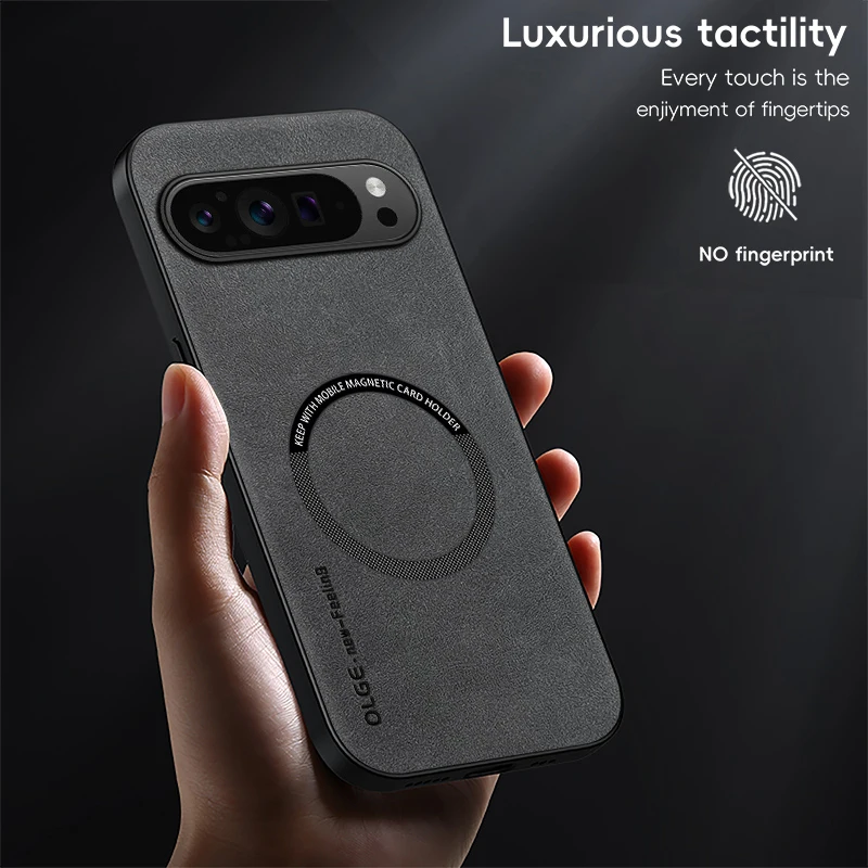Image of Für Magsafe Leder Stoßfeste Handyhüllen für Google Pixel 7 8 9 10 Pro XL 7A 8A 9A 10A Magnetische Kabellose Lade-Handyhülle