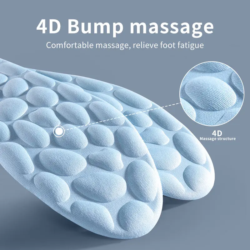 4D Sport Insoles for Shoes Women Men Deodorant Breathable Cushion Running Insoles for Feet Orthopedic Massage Running Care Pads image 3