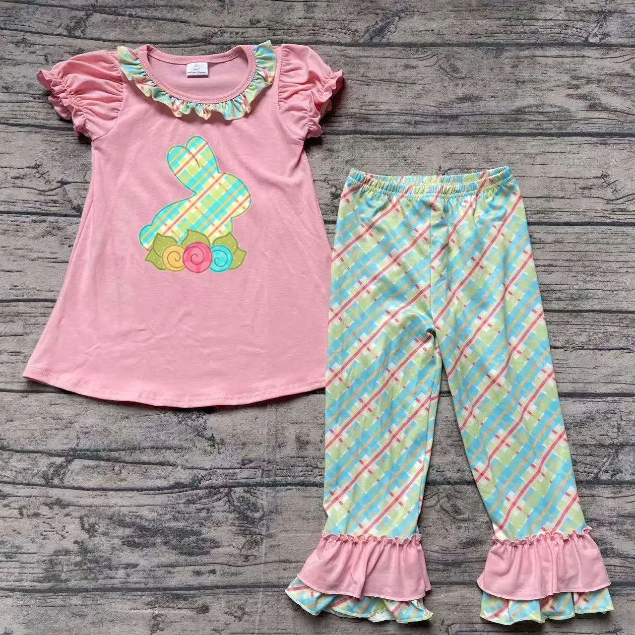 GSPO0974 pre-order girl easter outfit bunny pants set girl easter clothing set-embroidery real pic