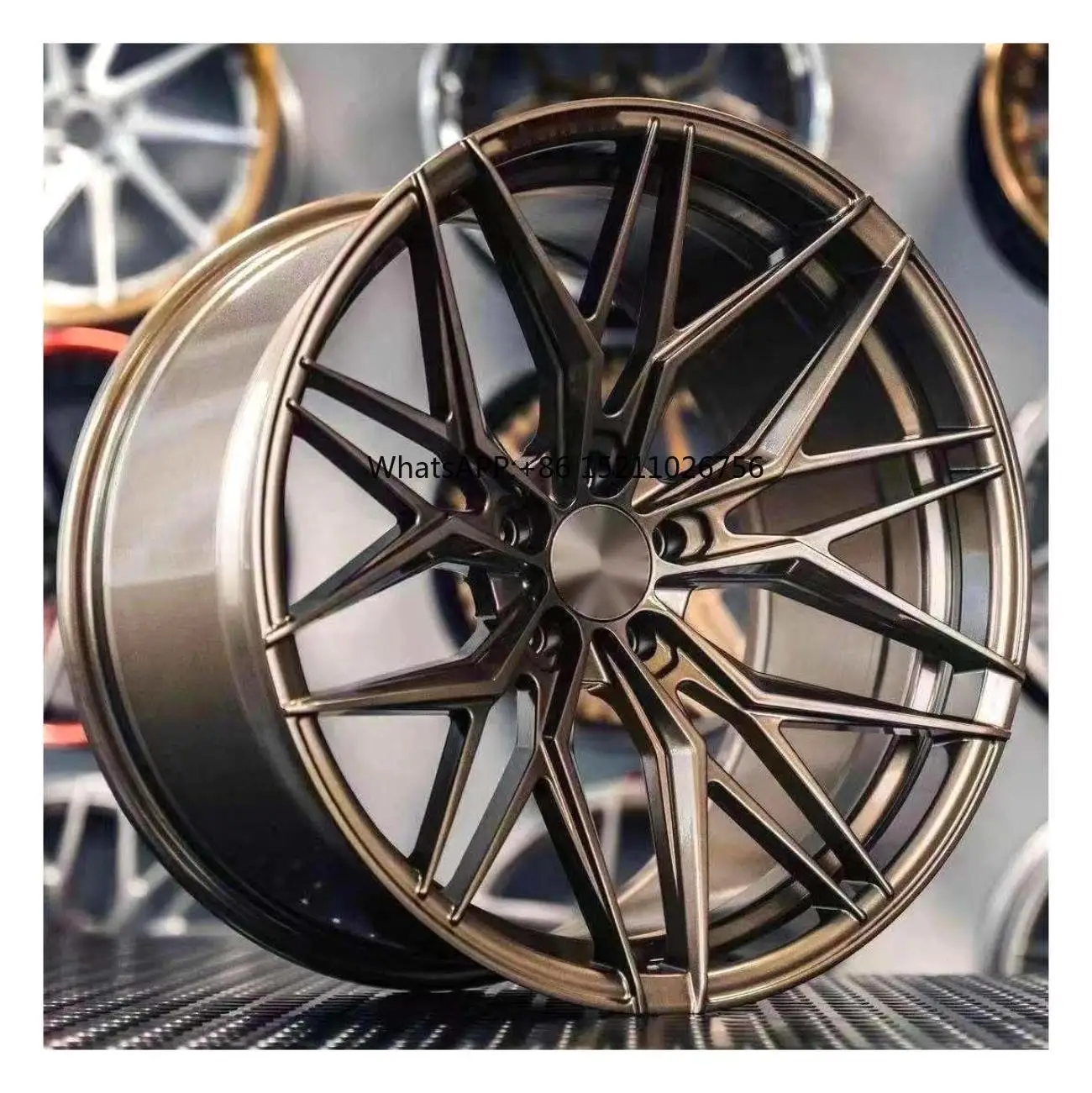 Custom Luxury Monoblock Bronze Forged Passenger Car Wheels Rims for Ford Mustang S550 S650 BMW 7 Series 730Li Audi Mercedes