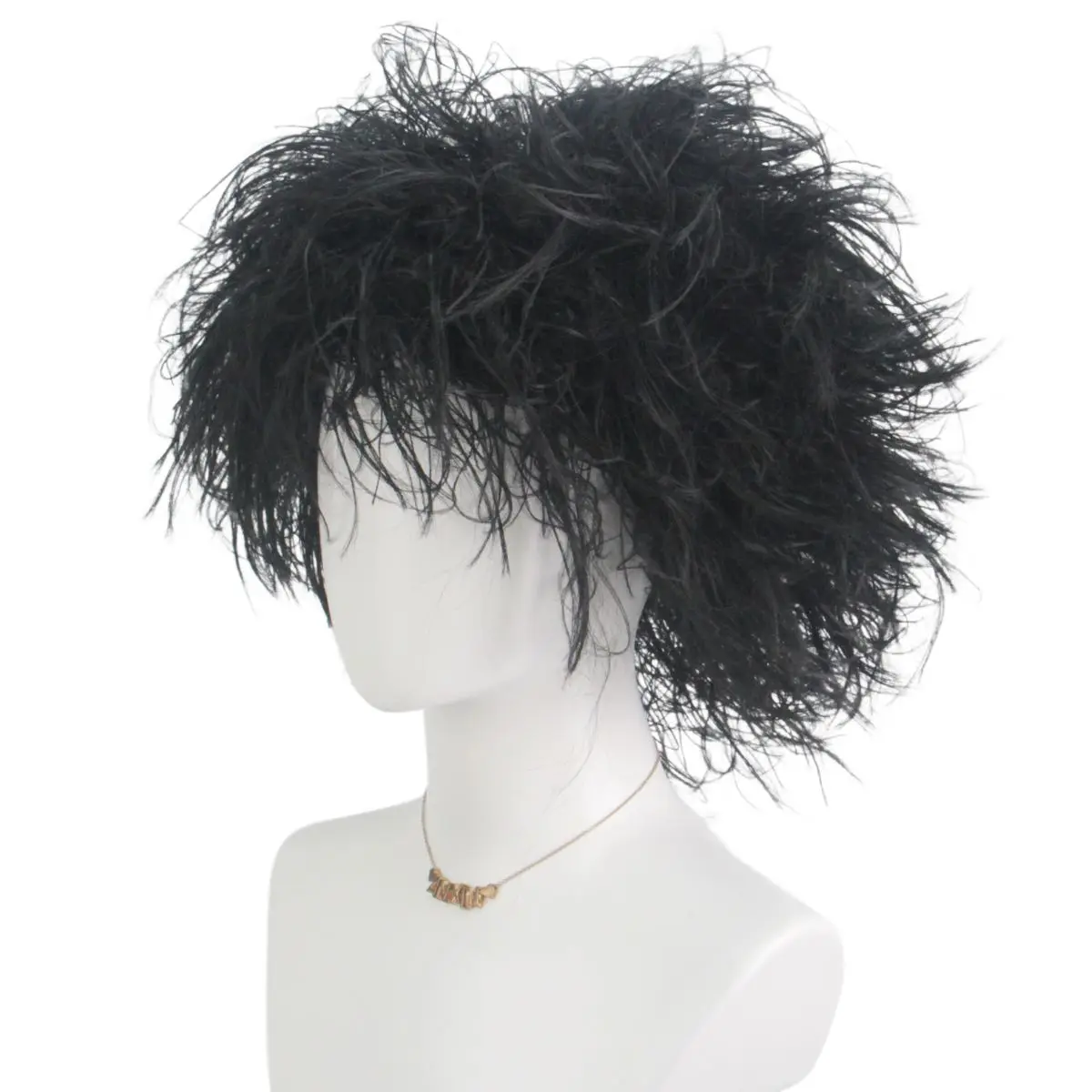 Black Synthetic Short Curly Wig Film Character Scissors Hands Style for Cosplay April Fool's Day Halloween CostumePartyAccessory image 4