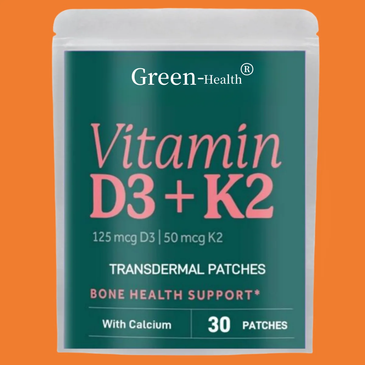 

30 Patches Vitamin D3 K2 Transdermal Patches with Vitamin K2 As MK-7 Calcium Absorption & Immune Health