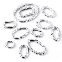2pcs/1pc Stainless Steel Spring Lobster Clasp Oval Clasp for Keychain Keyring Carabiner Key Holder Jewelry Making DIY No Fade