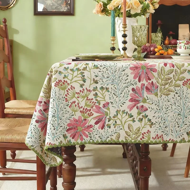American Country Table Cover, Retro Style Scratch-resistant Wear-resistant Heat-insulating Decor for Dining Table