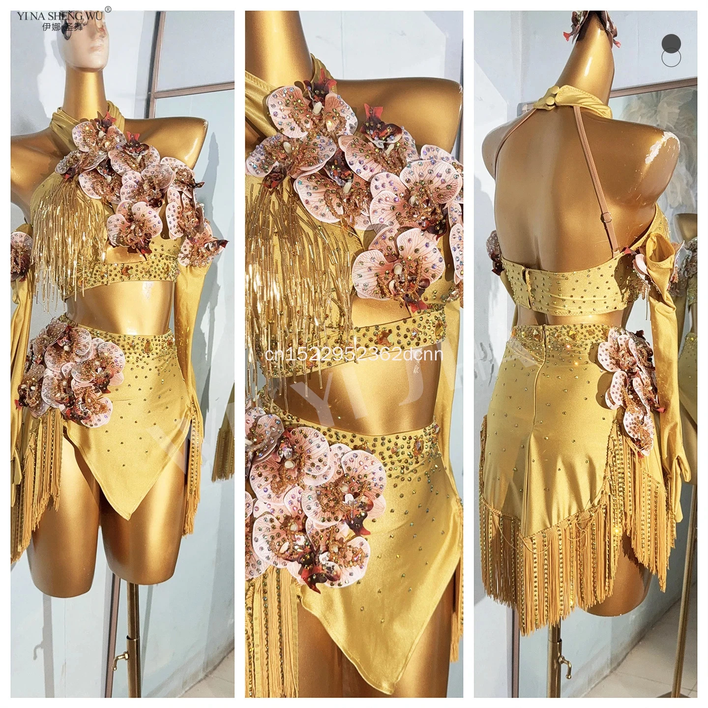 

Latin Dance Competition Set Adult and Children Customize Tango Cha Cha Samba Performance Costumes Girls Latin Dancing Clothing