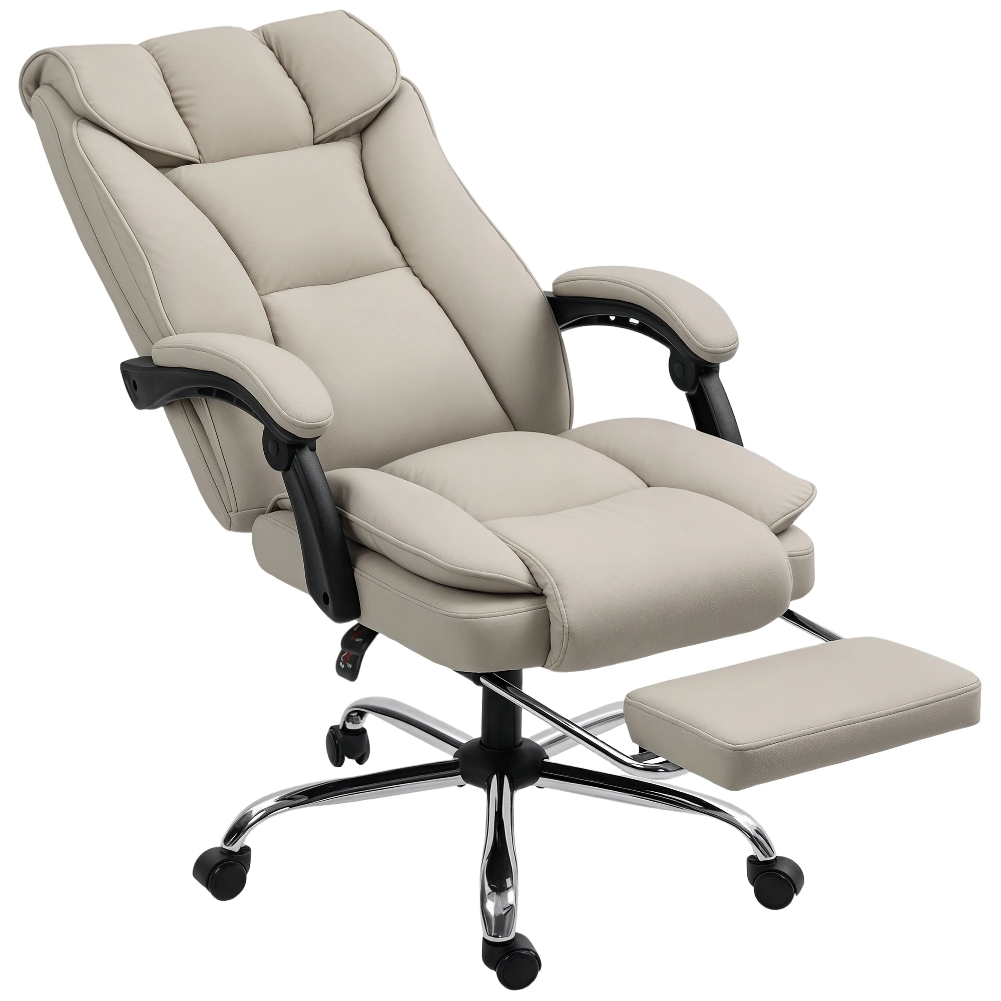 HOMCOM Silla de Escritorio con Reposapiés Respaldo Reclinable y Alto