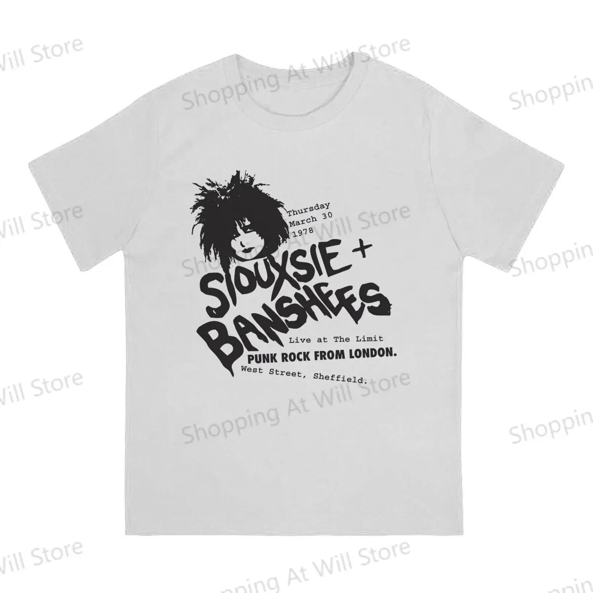 Summer Men's and Women's T-shirts  Siouxsie And The Banshees Round neck short sleeved T-shirt Street Clothing S-6XL