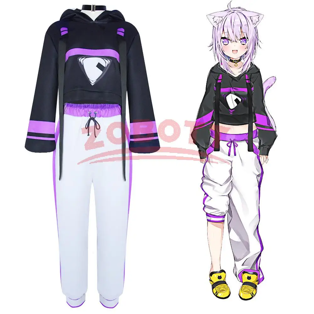 

Nekomata Okayu vtuber Anime Cosplay Costume Fur Tail Acgcosplay Costume Halloween Cosplay Costume
