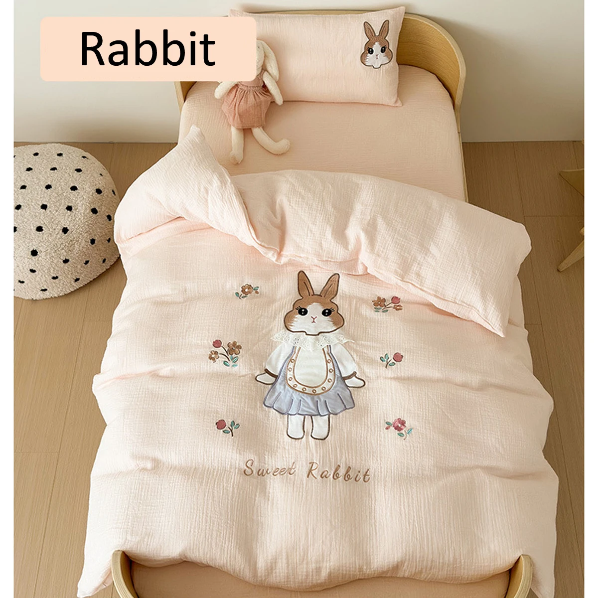 

Pure Cotton Bed Duvet Covers Four Seasons Girls Home Sweet Soft Comfortable Three Piece Baby Bedding Set ﻿CJ245