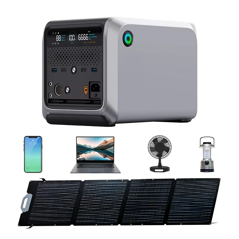 Portable Power Station Bank 600W Rated(1200W Peak) with 3 AC Outlet 160000mAh Power Bank Lithium Battery Pack Power Supply