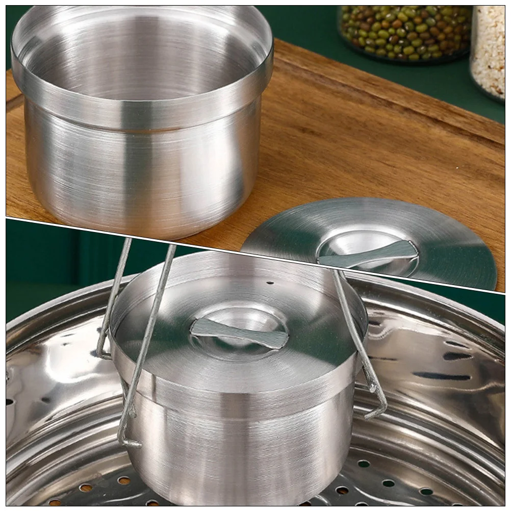 

Steamed Egg Bowl Stainless Steel With Lid Soup Container For Food Steaming Bowl Kitchen Tableware Household