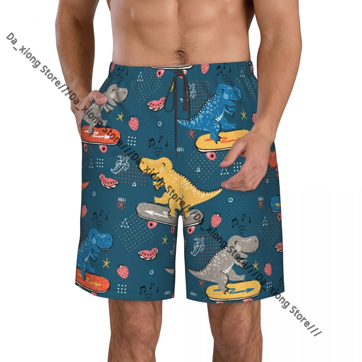 

Cartoon Dinosaur Skater Quick Dry Swimming Shorts For Men Swimwear Swimsuit Trunk Bathing Beach Wear