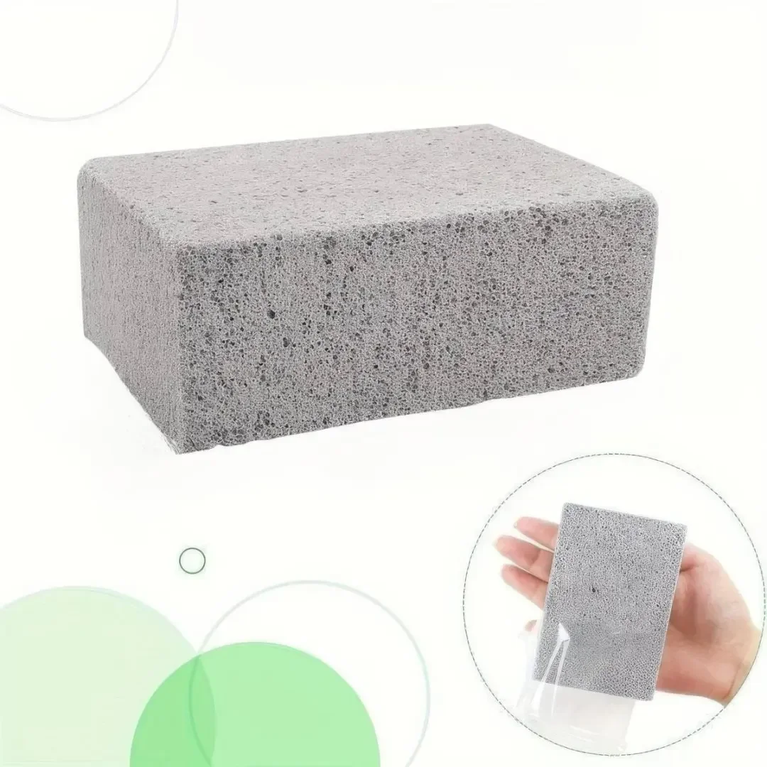 Single Gray Pumice Stone for Heavy-Duty Kitchen & Bathroom Cleaning – 10x7x4cm Dense Block, Multi-Surface Scrubber. - Detail 1
