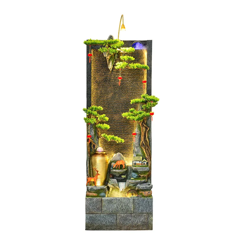 

Rockery fountain water feature living room humidifier office yang water curtain wall decorative ornament