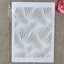 A4 29cm 3D Wavy Dot Texture DIY Layering Stencils Wall Painting Scrapbook Coloring Embossing Album Decorative Template