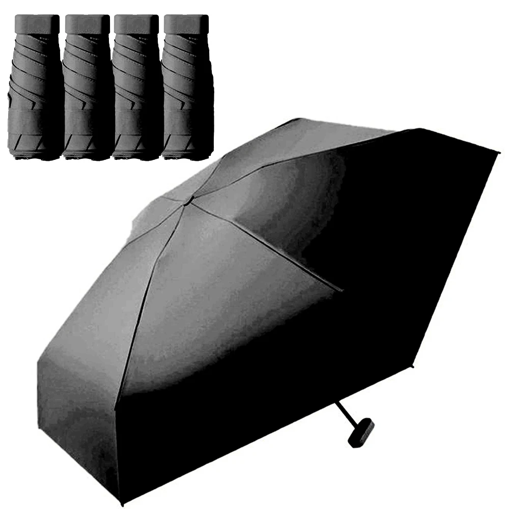 5PCS/1PCS Mini Travel Sun Umbrella Small Compact UV Protection Sun Lightweight Portable Parasol Umbrella Windproof for Women Men