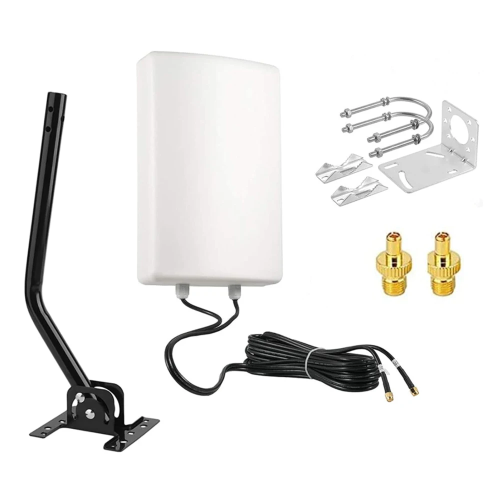 

11dBi High-Gain 4G LTE 2X2 MIMO Outdoor WiFi Antenna Kit - Long Range Directional SMA for Verizon AT&T T-Mobile Sprint Cellular