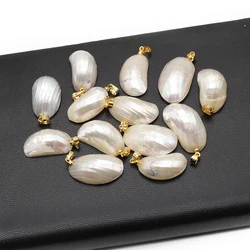 3pcs Natural Shell Cabochon Beads Pendant White Mother of Pearl Charms for DIY Necklace Earrings Jewelry Making Supplies