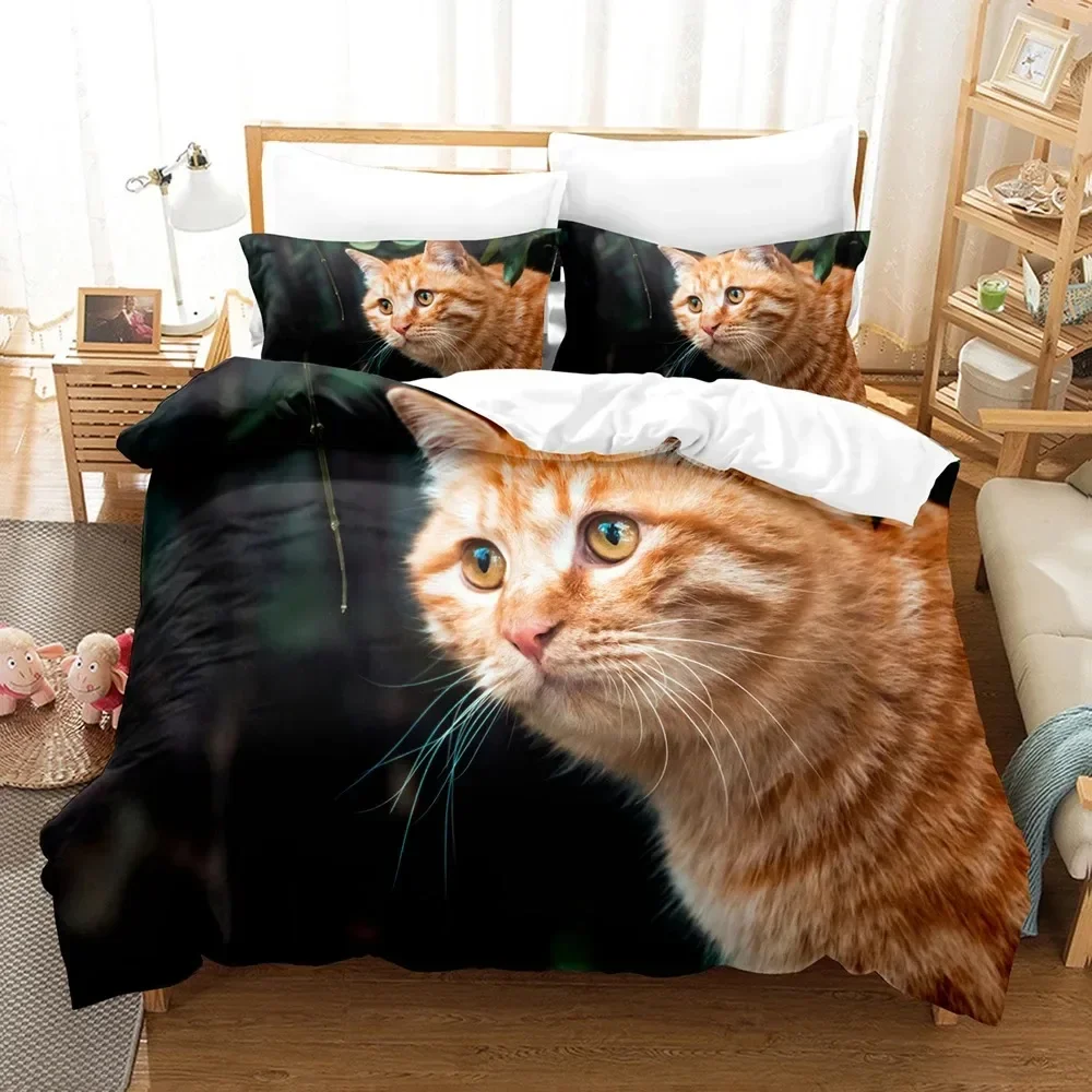 

3D Print Cat Modern Lovely Animals Bedding Set Single Twin Double Queen King Cal King Size Bed Linen Set