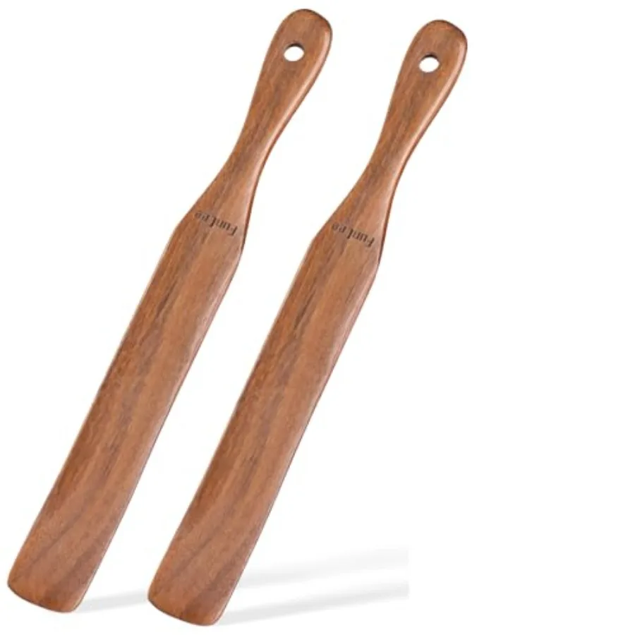 

2 Pack Wooden Spurtle for Sourdough Starter Mixing Reaching Bottom of Jar Dough Whisk Long Handle Jar Spatula Spurtles Kitchen